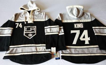 Los Angeles Kings 74 Dwight King Black Sawyer Hooded Sweatshirt NHL Jersey