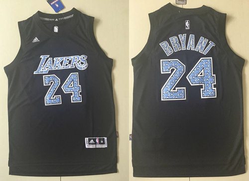 Los Angeles Lakers #24 Kobe Bryant Black Diamond Fashion Jersey