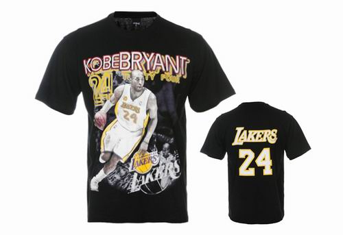 Los Angeles Lakers #24 Kobe Bryant black T Shirts
