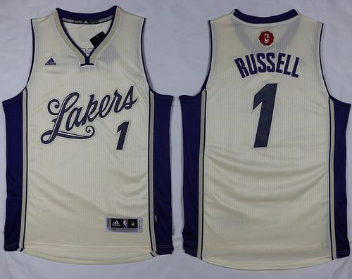 Los Angeles Lakers 1 D-Angelo Russell White 2015-2016 Christmas Day NBA Jersey