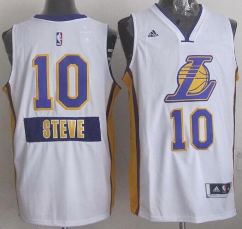 Los Angeles Lakers 10 Steve Nash White 2014-15 Christmas Day NBA Jersey