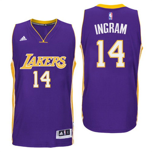 Los Angeles Lakers 14 Brandon Ingram Road Purple 2016 New Swingman Jersey
