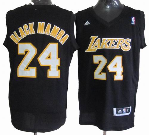 Los Angeles Lakers 24# Kobe Bryant Black Mamba black Fashion Swingman Jersey