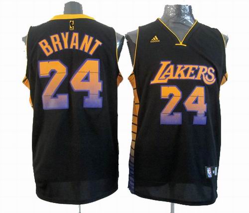Los Angeles Lakers 24# Kobe Bryant Carbon black with orange Fiber Jersey