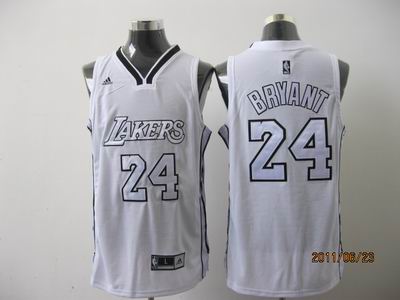 Los Angeles Lakers 24# Kobe Bryant white Silvery white number jersey1