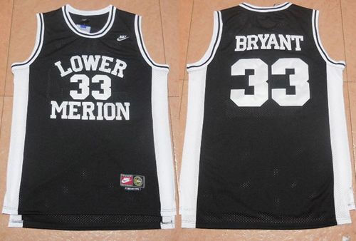 Los Angeles Lakers 33 Kobe Bryant Black Lower Merion High School NBA Jersey