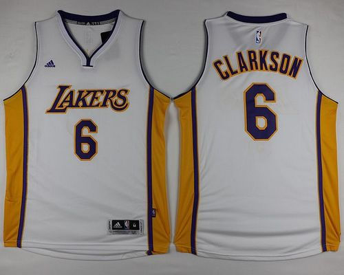 Los Angeles Lakers 6 Jordan Clarkson White NBA Jersey