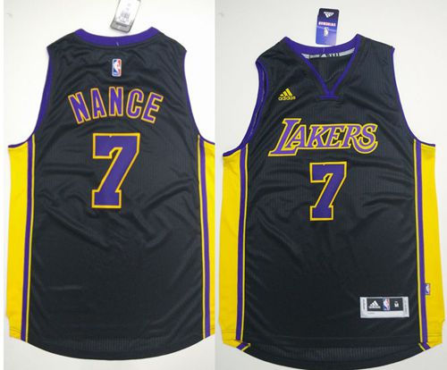 Los Angeles Lakers 7 Larry Nance Black(Purple NO.) NBA Jersey