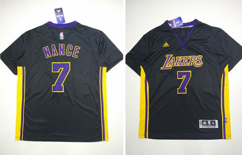Los Angeles Lakers 7 Larry Nance Black Short Sleeve NBA Jersey