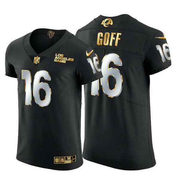 Los Angeles Rams #16 Jared Goff Men's Nike Black Edition Vapor Untouchable Elite NFL Jersey