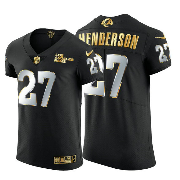 Los Angeles Rams #27 Darrell Henderson Jr. Men's Nike Black Edition Vapor Untouchable Elite NFL Jersey