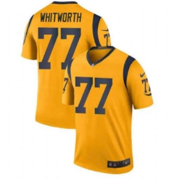 Los Angeles Rams #77 Andrew Whitworth Yellow Vapor Untouchable Limited Jersey