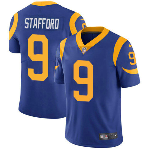 Los Angeles Rams #9 Matthew Stafford Royal Blue Alternate Men's Stitched NFL Vapor Untouchable Limited Jersey