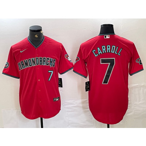 MLB Diamondbacks 7 Corbin Carroll Red Nike Cool Base Men Jersey