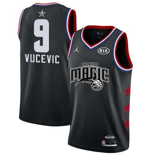 Magic #9 Nikola Vucevic Black Basketball Jordan Swingman 2019 All-Star Game Jersey