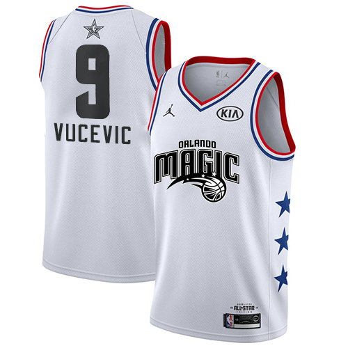 Magic #9 Nikola Vucevic White Basketball Jordan Swingman 2019 All-Star Game Jersey