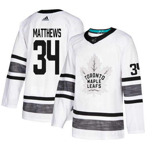 Maple Leafs #34 Auston Matthews White Authentic 2019 All-Star Stitched Hockey Jersey