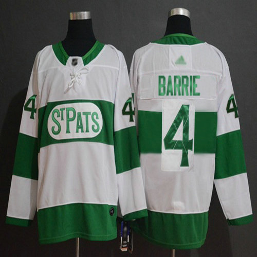 Maple Leafs #4 Tyson Barrie White Authentic St. Pats Stitched Hockey Jersey