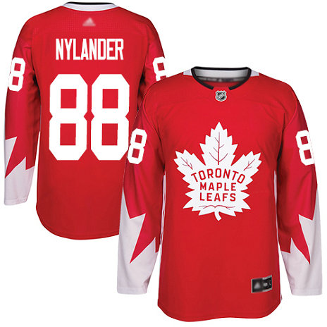 Maple Leafs #88 William Nylander Red Team Canada Authentic Stitched Youth Hockey Jersey