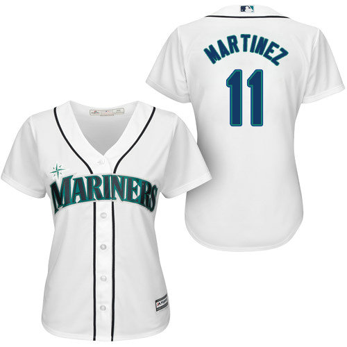 Mariners #11 Edgar Martinez White Home Women's Stitched Baseball Jersey