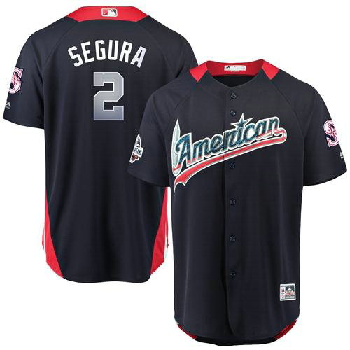 Mariners #2 Jean Segura Navy Blue 2018 All-Star American League Stitched Baseball Jersey
