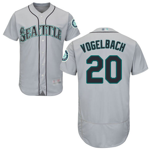Mariners #20 Dan Vogelbach Grey Flexbase Authentic Collection Stitched Baseball Jersey