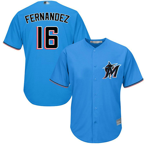 Marlins #16 Jose Fernandez Blue Cool Base Stitched Youth Baseball Jersey
