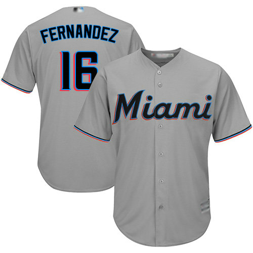 Marlins #16 Jose Fernandez Grey Cool Base Stitched Youth Baseball Jersey