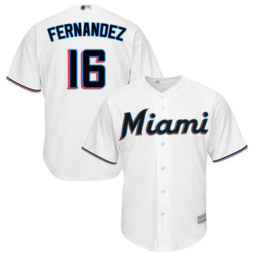Marlins #16 Jose Fernandez White Cool Base Stitched Youth Baseball Jersey