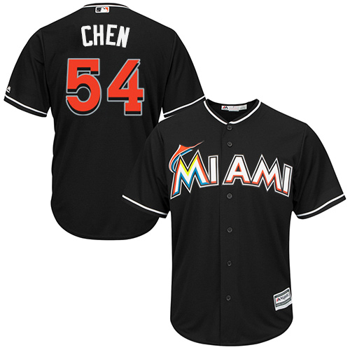 Marlins #54 Wei Yin Chen Black Cool Base Stitched Youth MLB Jersey