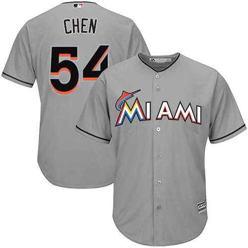 Marlins #54 Wei Yin Chen Grey Cool Base Stitched Youth MLB Jersey