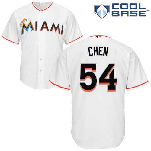 Marlins #54 Wei Yin Chen White Cool Base Stitched Youth MLB Jersey