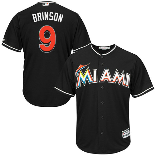 Marlins #9 Lewis Brinson Black Cool Base Stitched Youth Baseball Jersey