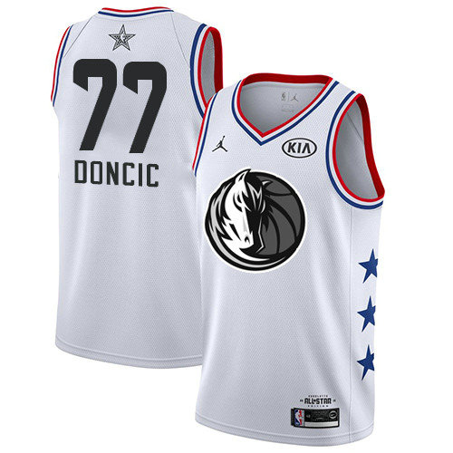 Mavericks #77 Luka Doncic White Women's Basketball Jordan Swingman 2019 All-Star Game Jersey