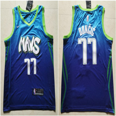 Mavericks 77 Luka Doncic Blue 2019-20 City Edition Nike Swingman Jersey