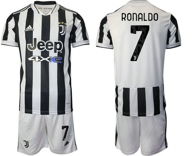 Men 2021-2022 Club Juventus home white 7 Cristiano Ronaldo Adidas Soccer Jerseys