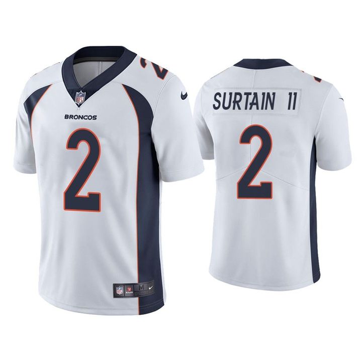 Men's #2 Patrick Surtain II White 2021 NFL Draft Vapor Limited Jersey