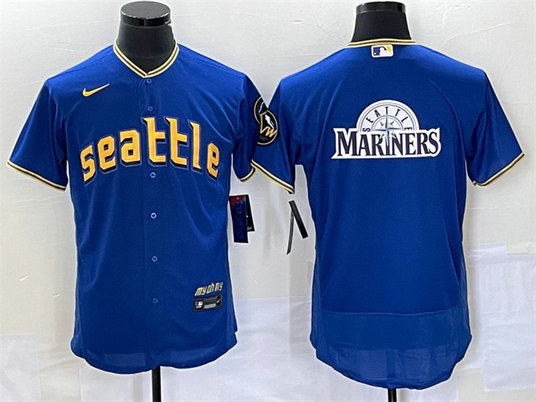 Men's  Seattle Mariners Blank Black Cool Base Stitched Baseball JerseyS