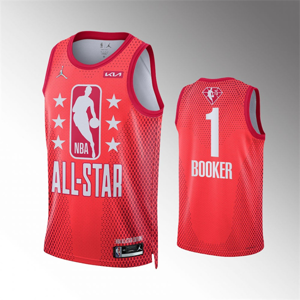 Men's 2022 All-Star #1 Devin Booker Maroon Stitched Jersey