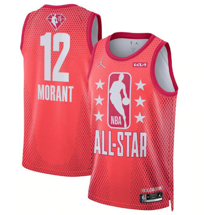 Men's 2022 All-Star #12 Ja Morant Maroon Stitched Basketball Jerseys