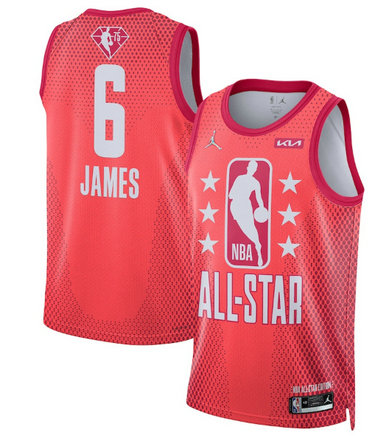 Men's 2022 All-Star #6 LeBron James Maroon Stitched Basketball Jersey