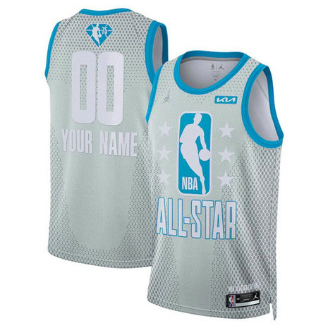 Men's 2022 All-Star Active Player Custom Grey Eastern Conference Gray Stitched Basketball Jersey