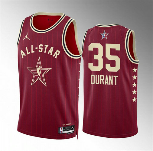 Men's 2024 All-Star #35 Kevin Durant Crimson Stitched Basketball Jersey1
