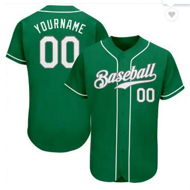 Men's Active Player Custom Green Stitched Baseball Jersey