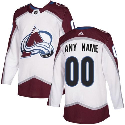 Men's Adidas Avalanche Personalized Authentic White Road NHL Jersey
