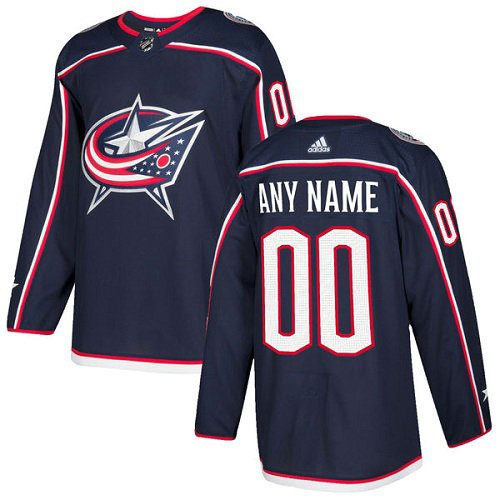 Men's Adidas Blue Jackets Personalized Authentic Navy Blue Home NHL Jersey