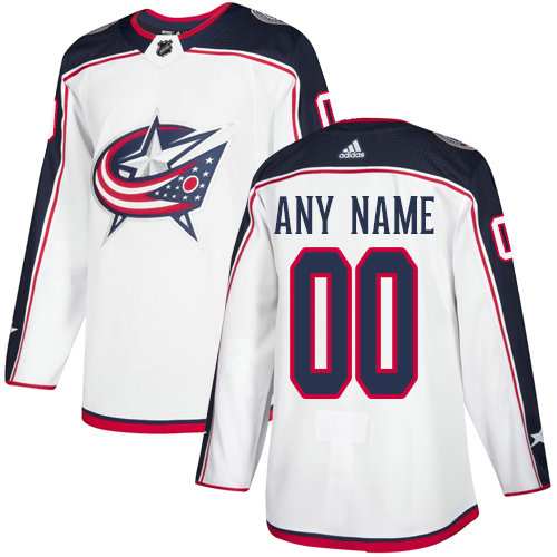 Men's Adidas Blue Jackets Personalized Authentic White Road NHL Jersey