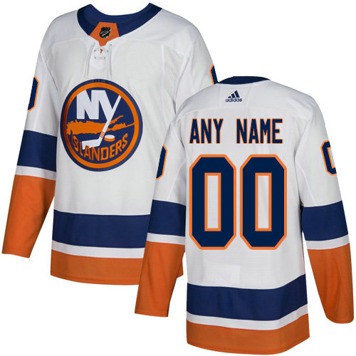 Men's Adidas Islanders Personalized Authentic White Road NHL Jersey