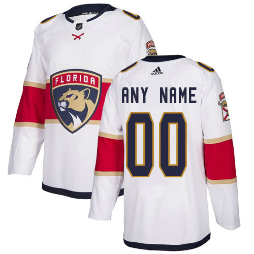 Men's Adidas Panthers Personalized Authentic White Road NHL Jersey