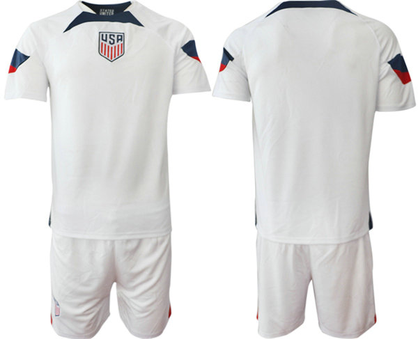 Men's American Custom White Home Soccer Jersey Suit